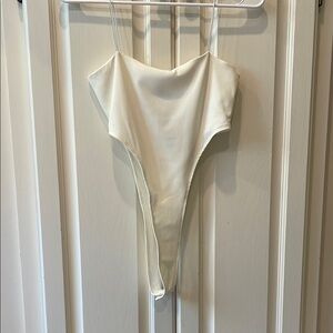 Edikted Cream Chemise with Spaghetti Straps